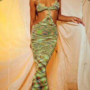 cantha asymmetric cut out maxi dress jaded london 6AM Cut Out Maxi Dress in Moss | Jaded London